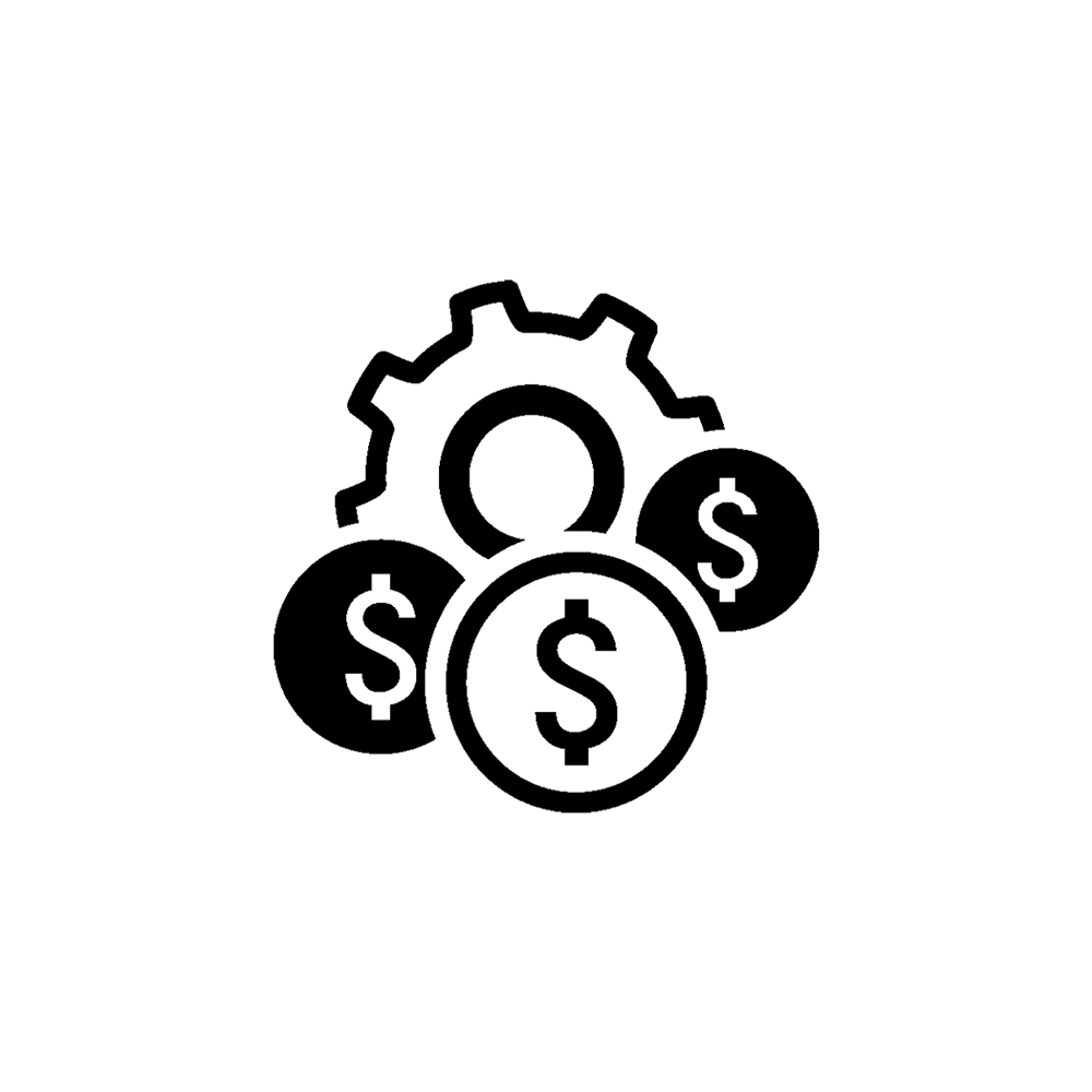 icon of gears and dolars